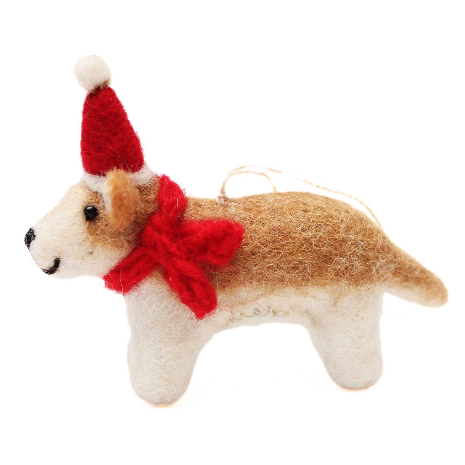 Amica Felt Corgi With Hat & Scarf 9cm